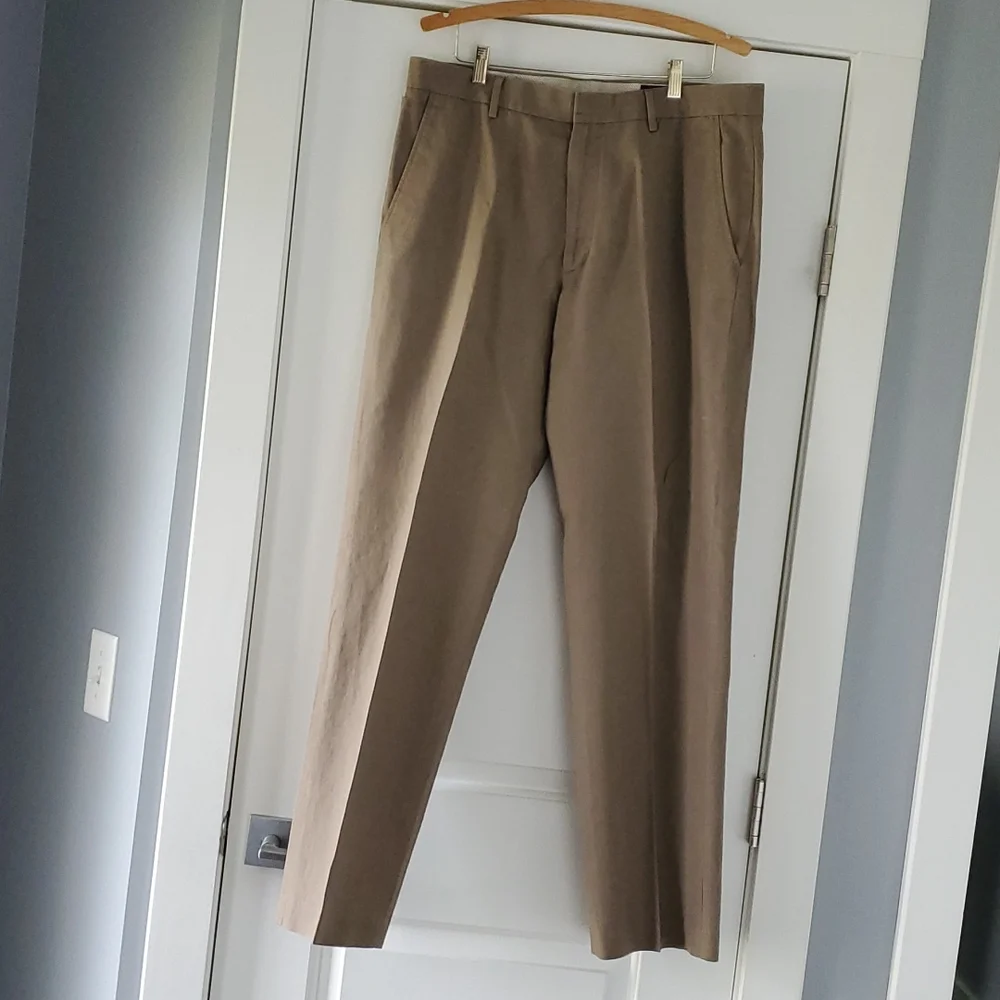 Brown taupe linen/cotton blend dress trouser pant!